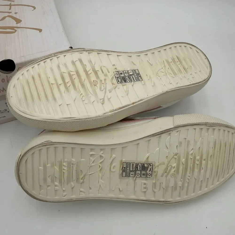 Blowfish Malibu Girls Vice Wave White Ella Rose Gold Voyager Sneakers NEW Size 2